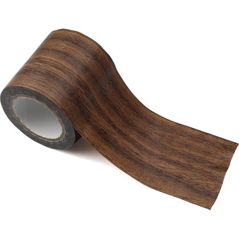 Ruban Adhésif Bois Papier Adhesif pour Meuble et Sols Marron Ruban Adhésif Effet Grain de Bois Réparation 5,7 cm x 4,57 m (Marron Foncé) (1/5)