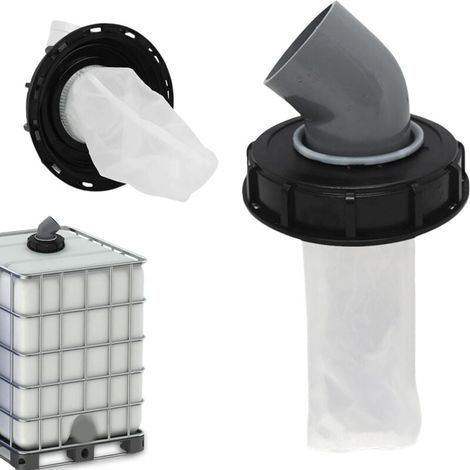 Couvercle coudé IBC DN 150 sac filtrant eau de pluie 45° couvercle de protection de la qualité de l'eau Ø163mm (1/4)