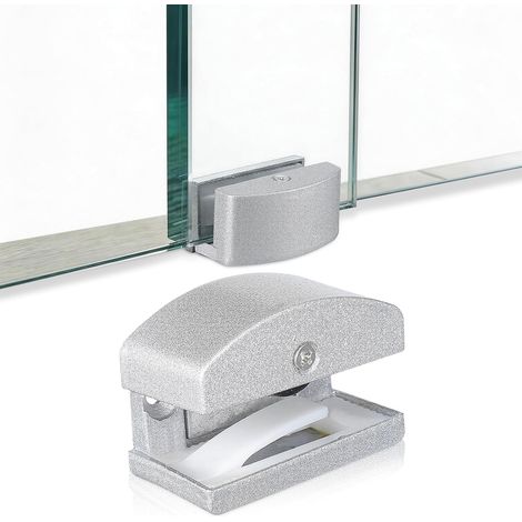 Carril inferior para puerta corredera de mampara de ducha con tope regulable, fabricado en aluminio, compatible con cristales de 5 a 14 mm, instalación independiente. (1/5)