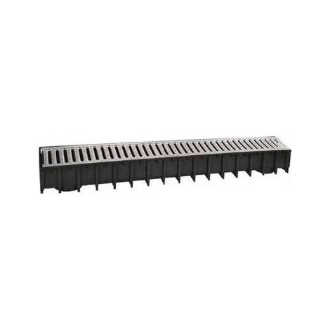 CANAL EN PP AVEC GRILLE EN ACIER GALVANISÉ A15 Dimensions : 100x50 - 1000 mm