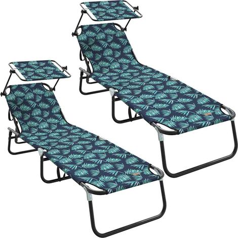 Maison Exclusive - Lettino prendisole pieghevole 2 pz Oxford Multicolore (1/5)