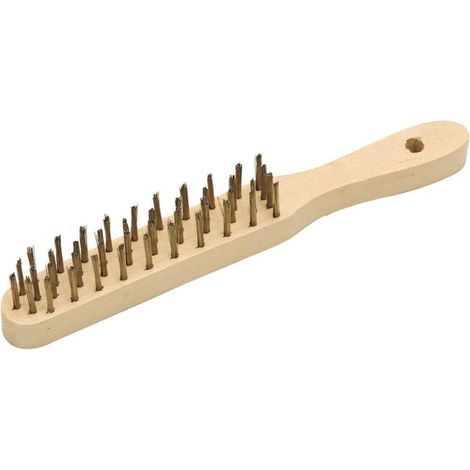 Brosse métallique à manche bois – 4 rangs – fil acier trempé Ø 0,35 mm – MOB