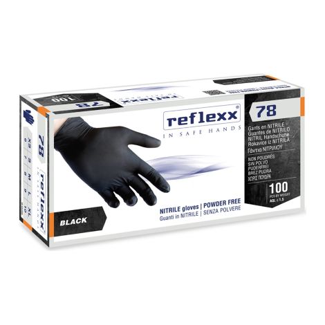 Reflexx R78 Guanti Nitrile No Polvere 100% Latex Free 4gr Cat.3 100 Pezzi XS (1/4)