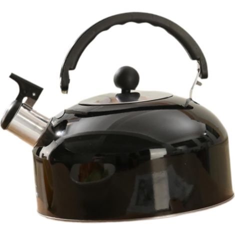 Hervidor de agua portátil con silbato para la cocina, compatible con placas de inducción, color negro. (1/5)