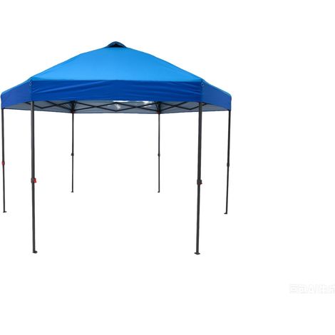 COSTWAY Tonnelle de Jardin 3,6 x 3,6 m, Tente de Réception Pop Up Hauteur Réglable, Sac de Transport, 12 Piquets, 6 Cordes, Barnum Pliant Imperméable pour Camping, Pique-Nique, Fête (Bleu)