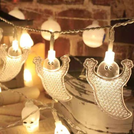 MINKUROW Luci Da Esterno Per Halloween Luci Decorative Impermeabili Luci Fantasma Interni Esterni Per Halloween Giorno Del Ringraziamento Feste Di Compleanno 15ft 30 Luci 8 Funzioni Telecomando Bianco (1/3)