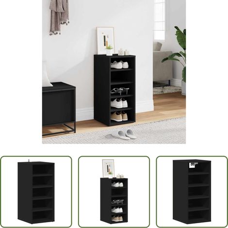 vidaXL Étagère chaussures - Armoire à chaussures Noir 31,5x35x70 cm Aggloméré (1/5)