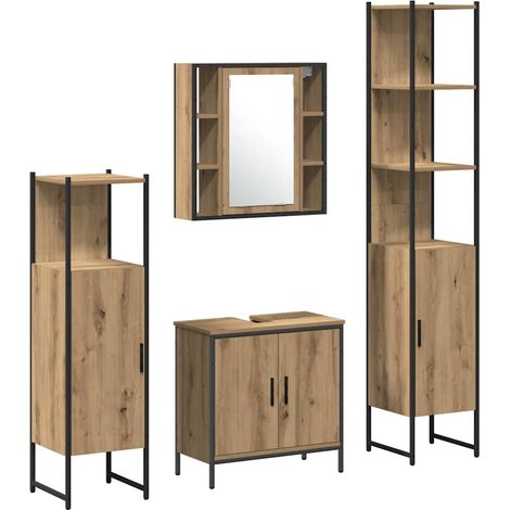 Maison Exclusive - Set di mobili per il bagno 4 pcs Marrone Legno multistrato