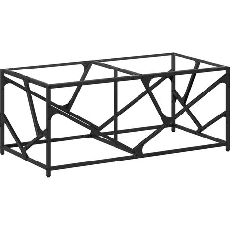 Mesa de centro de diseño industrial con tapa de cristal transparente 98,5 x 50 x 41cm acero y cristal DEC037378