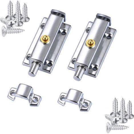 Loquet de porte coulissante, verrou à barillet en acier inoxydable, acier inoxydable (1/5)