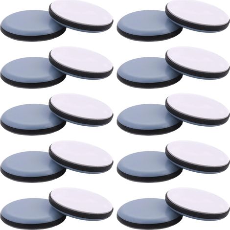 Patins de Meubles - Patins en Téflon Auto-Adhésifs Ronds - Pour Chaise Canapé Bureau Table Fauteuil - Diamètre 25 mm - Lot de 20 Pièces