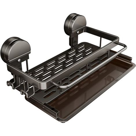 Scaffale portaoggetti,Unità di scaffalatura,Scaffale portaoggetti da cucina,Organizzatori da cucina,Scaffale da cucina,Non richiede foratura,nero (1/5)