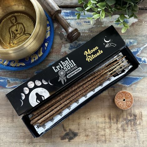 Bâtons d'encens spirituels Tribal Soul et support en céramique - Rituel de la Lune- Vendu par 1