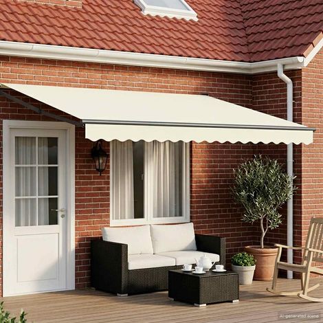 Toldo retráctil manual Crema 4 x 2 m