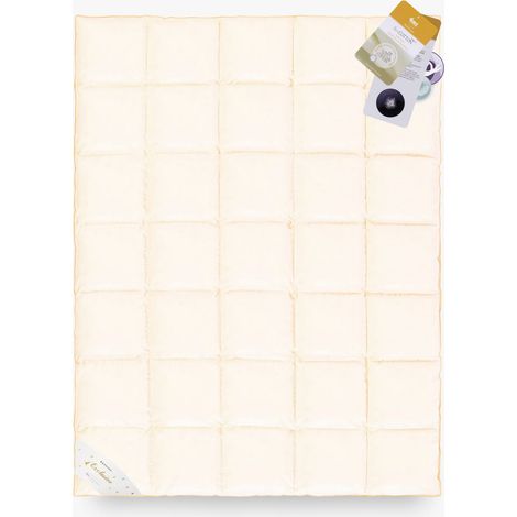 Couette DUVET D'OIE 70% 155x200 Basic Plus 1200g PREMIUM crème (1/4)
