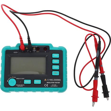 Mégohmmètre Numérique 500v 1000v 12v Dc Noir Abs 1 Set Test de Résistance D’isolement, Écran Lcd Rétroéclairé, Cordons de Test Inclus (1/5)