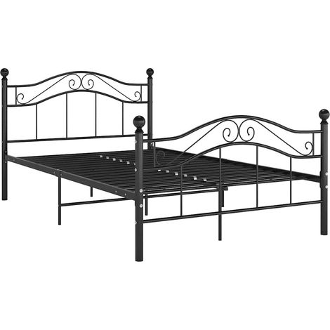 vidaXL Bettgestell Schwarz Metall 120x200 cm