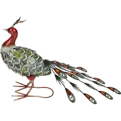 Dekoration MagicHome Mecco, Pfau, Blech, 62x23x43 cm