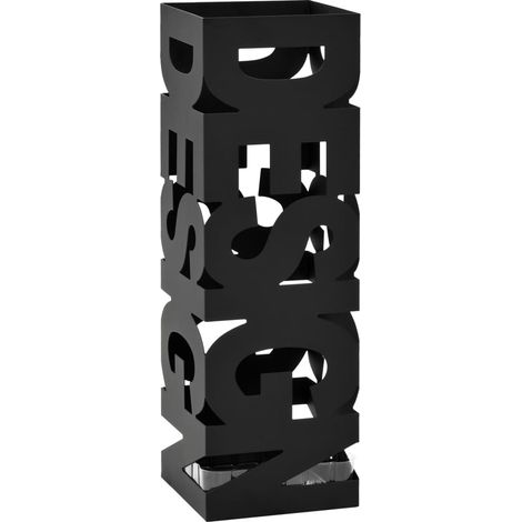 Porte-parapluie Design Acier Noir (1/5)