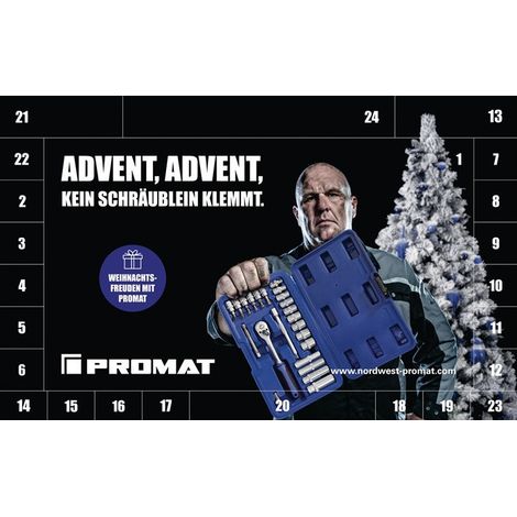 Adventskalender L.320mm B.210mm H.60mm 24 Einzelverpackungen PROMAT