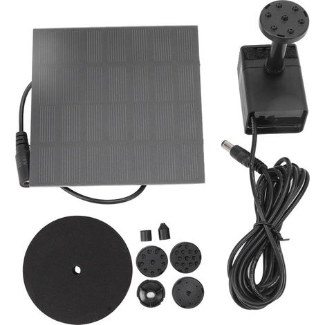 Kit de pompe à eau solaire écologique, fontaine avec 6 buses pour bassin oiseau jardin aquarium (1/5)