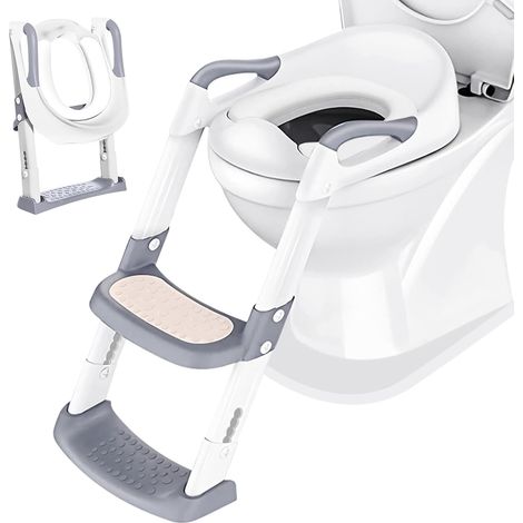 Boby's Toilettensitzverkleinerer für Kinder: Toilettensitzerhöhung für Kinder, Toilettensitz mit Kinderverkleinerer – Töpfchentrainingsadapter  Weiß