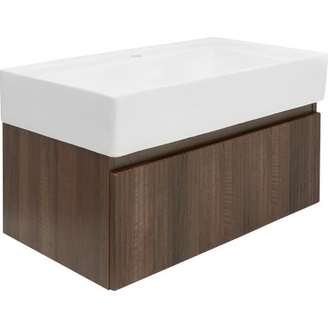 Swiss Aqua Technologies Badezimmermöbel mit Waschbecken SAT Evolution 78x30x44,8 cm Nussbaum matt (SATEVO80NAU2)