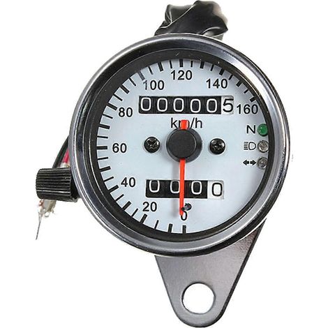 Compteur de vitesse/odomètre LCD universel 12 V pour moto, double fonction, avec voyant LED et rétroéclairage. (1/5)