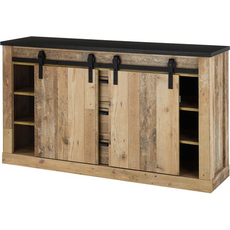 Sideboard SHELTON-61 in Old Style hell Nb. mit anthrazit, B/H/T: ca. 162/91/43 cm (1/5)