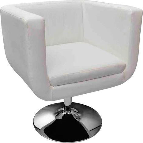 Chaise de bar Tabouret de bar - Tabouret Haut Blanc Similicuir BV638423 - BonneVie (1/4)