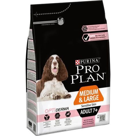 Croquettes pour chien adulte medium et large 3 kg – Peau sensible +7 ans – Protéines de saumon – Formulé sans gluten de blé – Purina (1/2)
