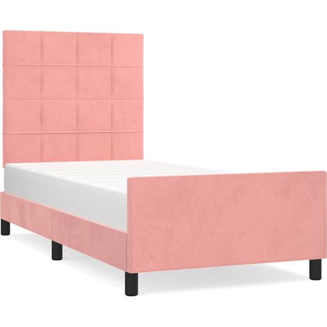 Maison Exclusive - Giroletto con Testiera Rosa 90x190 cm in Velluto (1/5)
