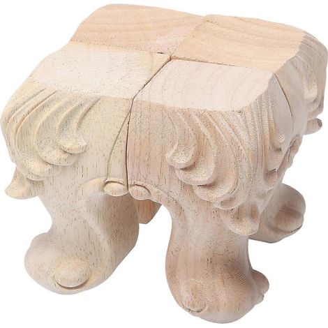 Pieds de meubles en bois massif sculpté, pieds de canapé, ensemble de 4 pièces (1/5)
