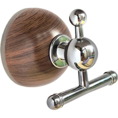 Gancho para toallas con ventosa fuerte, gancho con ventosa de vacío resistente, no requiere perforación, adecuado para baños, cocinas, etc., fácil de instalar y reutilizable, color madera de nogal.