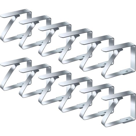 Pinces à Nappe en Acier Inoxydable - pour Dessus de Table jusqu'à 3 cm d'épaisseur pour l'exterieur- 12 pc. (1/5)