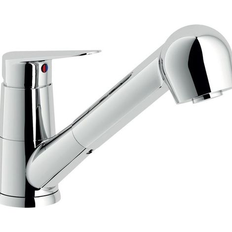 Miscelatore per lavello monocomando con doccetta estraibile Nobili serie Blues BS101127CR Cromato - Ottone