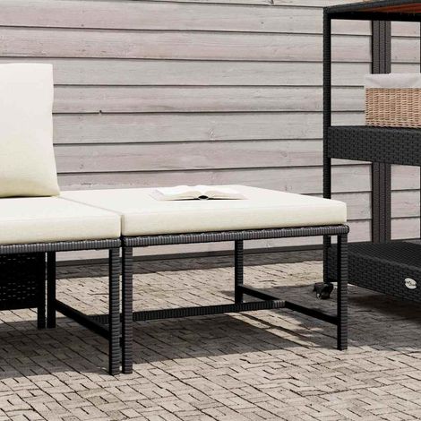 Maison Exclusive - Modular-Fußhocker mit Kissen Schwarz Poly Ratt (1/5)