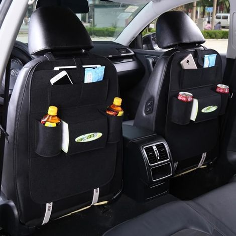 Lot de vingt Protège dossier, siège arrière de voiture organisateur feutre Protection siège 55x44CM NOIR (1/3)