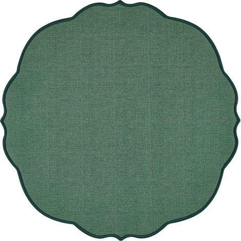Tovaglietta Flowers Tonda Double Face - Verde Bosco