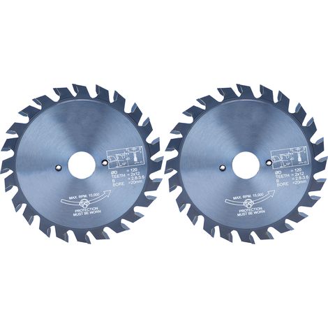 Lame de scie carbure cémenté 120x20-24W 2x12T, lot de 2 disques à bois pour scie à établi, outil de coupe professionnel (1/5)