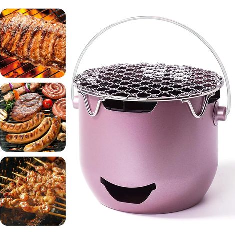 Barbecues portables au charbon de bois, barbecues en acier inoxydable, petits barbecues pour cuisine extérieure, camping, barbecue dans le jardin, camping-car, pique-nique - violet (1/5)