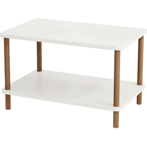 Mesa de centro auxiliar rectangular 43 x 70 x 44 cm blanco 030008489