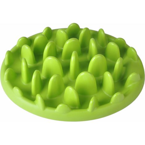 Gamelle Anti-glouton Gamelle Interactif pour Chien Chat Gamelle Evite Manger Vite (Vert)