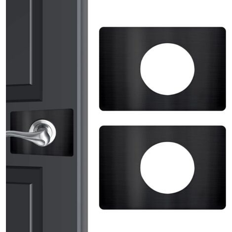 BUNTHAUS Noir Pack 2 Plaque de Réparation pour Serrure de Porte, Plaque de Renfort pour Serrure de Porte, Plaque de Fixation pour Serrure de Porte (1/5)