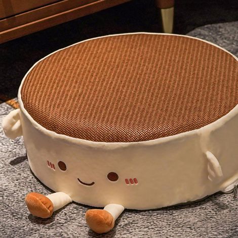 Coussin de siège, tapis de chaise, tapis de sol, coussin de siège de bureau, tapis de voiture épais pour enfants, tapis rafraîchissant, forme ronde toast