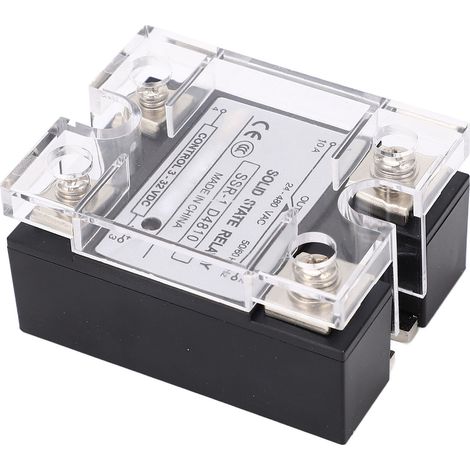 Relais statique 10 A, commande CC, module de relais semi-conducteur CA (SSR), tension de charge 24-480 V CA (1/5)