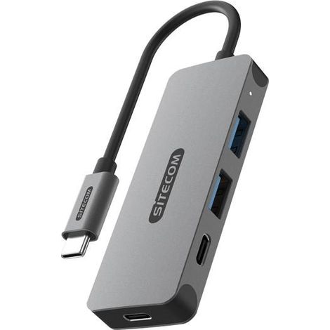 Sitecom CN-5010 hub de interfaz USB 3.2 Gen 1 (3.1 Gen 1) Type-C 5000 Mbit/s Negro, Gris