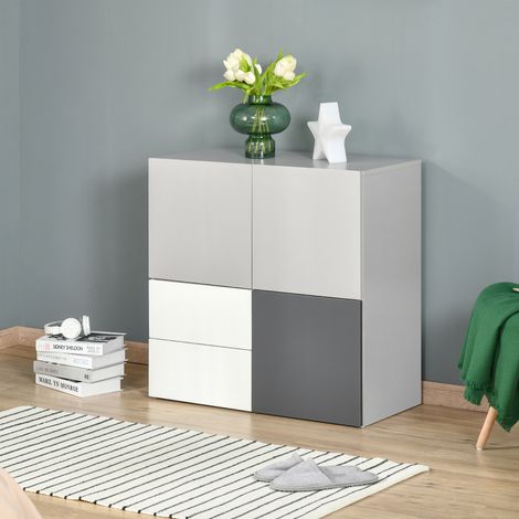 Meuble multifonction avec tiroirs et portes, mobilier de salon, chambre ou bureau (1/5)