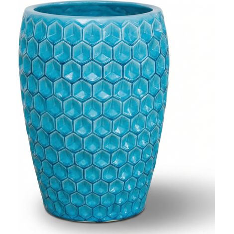 Keramischer Blumentopf Versaille – Hellblau (1/5)