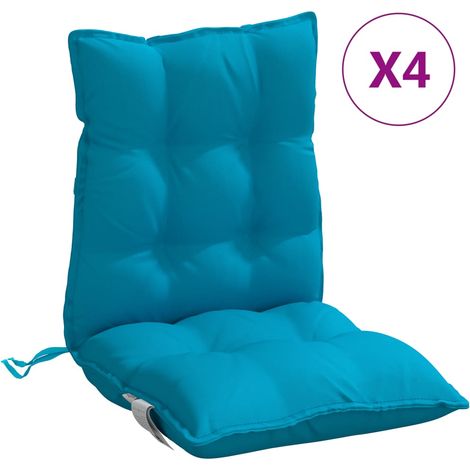 Coussins de chaise à dossier bas lot de 4 bleu clair (1/5)